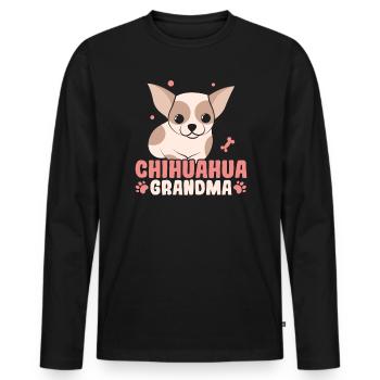 Chihuahua Oma Hundebesitzer Welpenliebhaber Pfote Liebe - Männer Premium Bio Langarmshirt - Schwarz - Vorne - Nico (187cm)