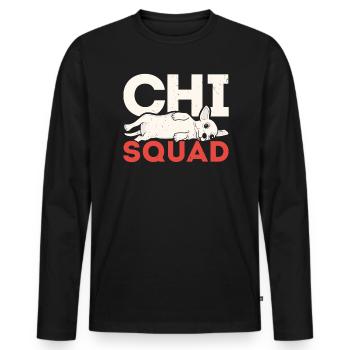 Chihuahua Hundebesitzer Welpenliebhaber Pfote Liebe Doggy Welpe - Männer Premium Bio Langarmshirt - Schwarz - Vorne - Nico (187cm)