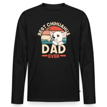 Meilleur Chihuahua Dad Ever Dog Owner Puppy Lover Paw - T-shirt manches longues Premium bio Homme - noir - Devant - Nico (187cm)
