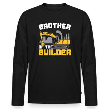 Brother Of The Builder Construction Worker Job - Men's Premium Organic Long Sleeve Shirt - black - Front - Nico (187cm)