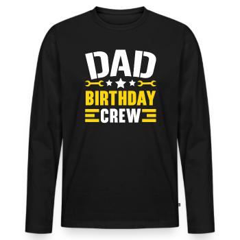 Dad Birthday Crew Construction Worker Profession - Men's Premium Organic Long Sleeve Shirt - black - Front - Nico (187cm)