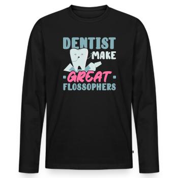 Les dentistes font de grands Flossophers École dentaire - T-shirt manches longues Premium bio Homme - noir - Devant - Nico (187cm)