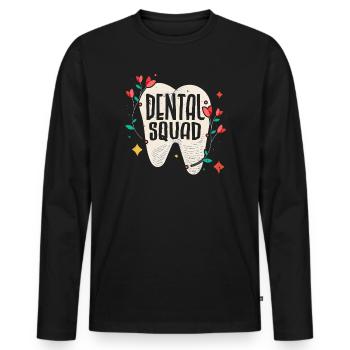 Future dentiste dentiste hygiéniste hygiéniste Escouade dentaire - T-shirt manches longues Premium bio Homme - noir - Devant - Nico (187cm)