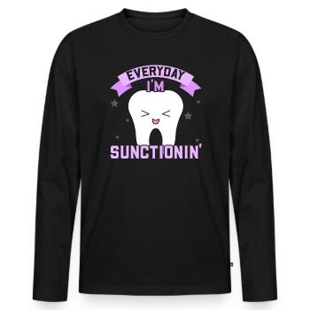 Everyday I'm Suctionin' Future Dentist Dentistry - Men's Premium Organic Long Sleeve Shirt - black - Front - Nico (187cm)