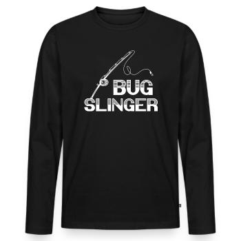 Bug Slinger Pêche Pêcheur Poisson Pêcheur Pêcheur - T-shirt manches longues Premium bio Homme - noir - Devant - Nico (187cm)