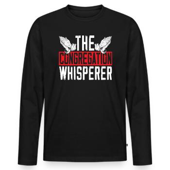 The Congregation Whisperer Pastor Preacher - Men's Premium Organic Long Sleeve Shirt - black - Front - Nico (187cm)