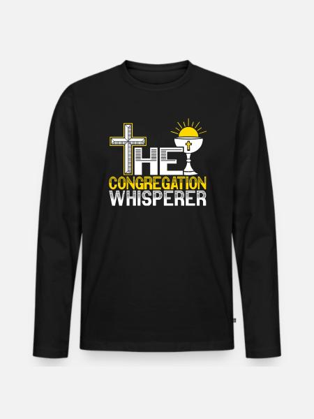 Der Gemeindeflüsterer Pastor Prediger - Männer Premium Bio Langarmshirt - Schwarz