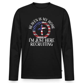 Heaven Is My Home I'm Just Here Recruiting Pastor - Men's Premium Organic Long Sleeve Shirt - black - Front - Nico (187cm)