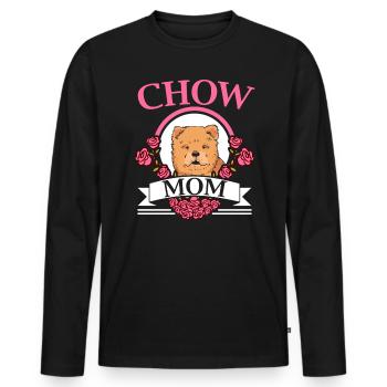 Chow Mom Propriétaire de chien Amoureux des chiots Paw Love Doggy Pup - T-shirt manches longues Premium bio Homme - noir - Devant - Nico (187cm)