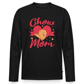 Chow Maman Chien Propriétaire Puppy Lover Paw Love Doggy Pup - T-shirt manches longues Premium bio Homme - noir - Devant - Nico (187cm)