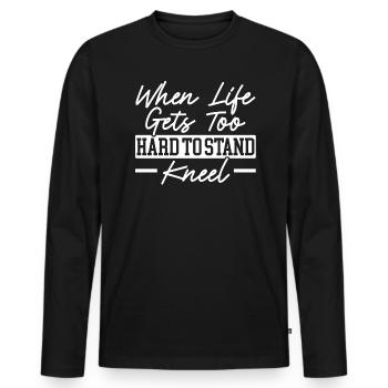 Bible Religious Pastor Christian Believer - Men's Premium Organic Long Sleeve Shirt - black - Front - Nico (187cm)