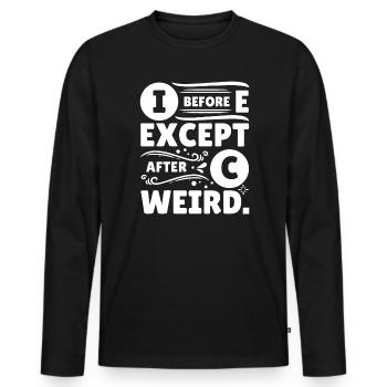 Grammar Police English Writing Teacher Apostrophe - Men's Premium Organic Long Sleeve Shirt - black - Front - Nico (187cm)