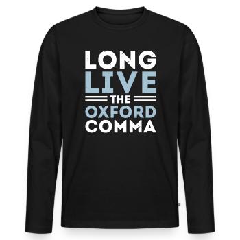 Grammar Police English Writing Teacher Apostrophe - Men's Premium Organic Long Sleeve Shirt - black - Front - Nico (187cm)