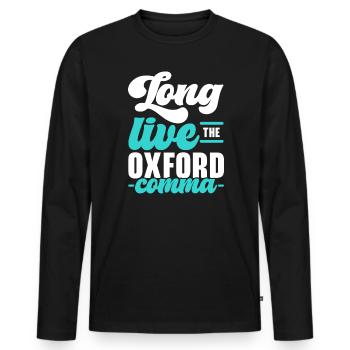 Grammar Police English Writing Teacher Apostrophe - Men's Premium Organic Long Sleeve Shirt - black - Front - Nico (187cm)