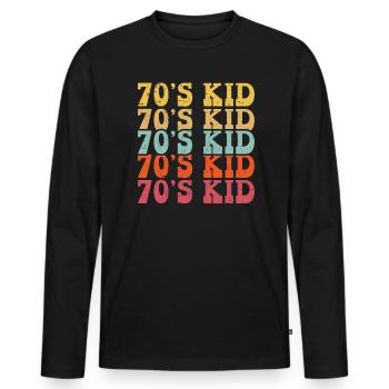 70's Kid 1970 Vintage Seventies Party 1970s - T-shirt manches longues Premium bio Homme - noir - Devant - Nico (187cm)