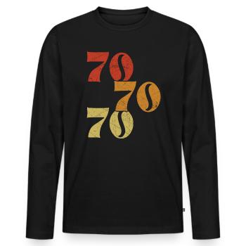 Retro 70's 1970 Vintage Seventies Party 1970s - T-shirt manches longues Premium bio Homme - noir - Devant - Nico (187cm)