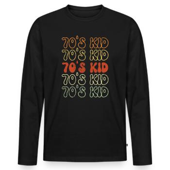 70's Kid 1970 Vintage Seventies Party 1970s - T-shirt manches longues Premium bio Homme - noir - Devant - Nico (187cm)