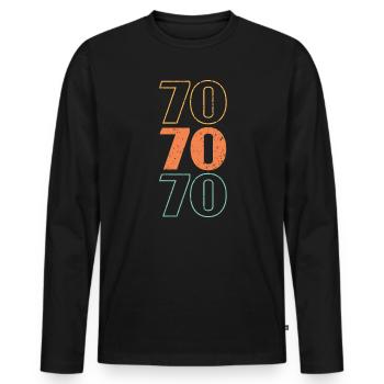 Retro 70's 1970 Vintage Seventies Party 1970s - T-shirt manches longues Premium bio Homme - noir - Devant - Nico (187cm)