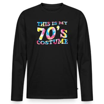 Das ist mein 70er Jahre Kostüm 1970 Vintage Party 1970er - Männer Premium Bio Langarmshirt - Schwarz - Vorne - Nico (187cm)