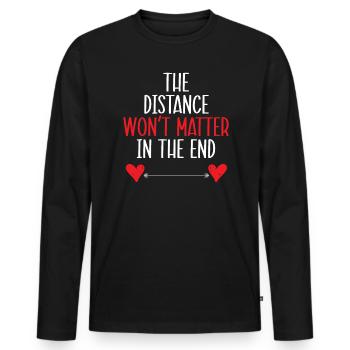 La distance n'aura pas d'importance dans le mariage final - T-shirt manches longues Premium bio Homme - noir - Devant - Nico (187cm)