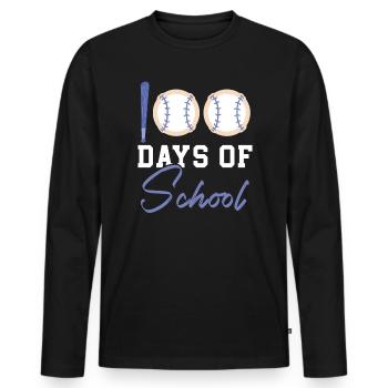 Happy 100th Day Of School Teacher Student Educator - Men's Premium Organic Long Sleeve Shirt - black - Front - Nico (187cm)