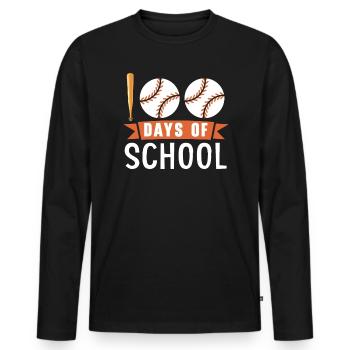 Happy 100th Day Of School Teacher Student Educator - Men's Premium Organic Long Sleeve Shirt - black - Front - Nico (187cm)
