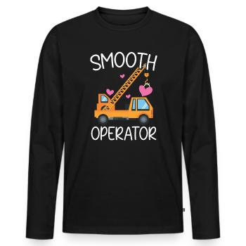 Smooth Operator Valentinstag Herztag Amor - Männer Premium Bio Langarmshirt - Schwarz - Vorne - Nico (187cm)
