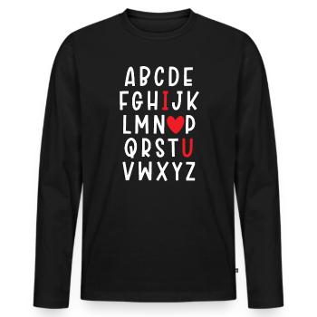 Valentinstag Herztag Amor Liebe Beziehung - Männer Premium Bio Langarmshirt - Schwarz - Vorne - Nico (187cm)