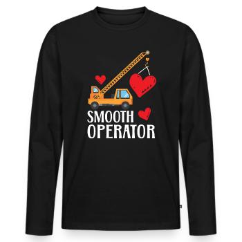 Smooth Operator Valentinstag Herztag Amor - Männer Premium Bio Langarmshirt - Schwarz - Vorne - Nico (187cm)