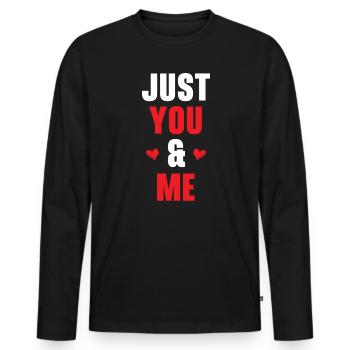 Juste Toi Et Moi Saint Valentin Coeurs Jour Cupidon - T-shirt manches longues Premium bio Homme - noir - Devant - Nico (187cm)