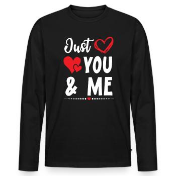 Juste toi et moi Saint-Valentin Hearts Day Cupidon - T-shirt manches longues Premium bio Homme - noir - Devant - Nico (187cm)
