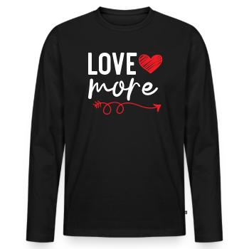 Liebe Mehr Valentinstag Herztag Amor Liebe - Männer Premium Bio Langarmshirt - Schwarz - Vorne - Nico (187cm)