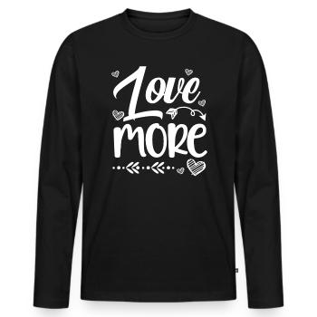 Liebe Mehr Valentinstag Herztag Amor Liebe - Männer Premium Bio Langarmshirt - Schwarz - Vorne - Nico (187cm)
