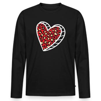 Valentinstag Herztag Amor Liebe Beziehung - Männer Premium Bio Langarmshirt - Schwarz - Vorne - Nico (187cm)