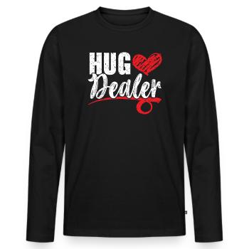 Umarmung Händler Valentinstag Herztag Amor Liebe - Männer Premium Bio Langarmshirt - Schwarz - Vorne - Nico (187cm)