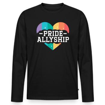 Pride Allyship Month Gay Rights LGBTQ Supporter - Men's Premium Organic Long Sleeve Shirt - black - Front - Nico (187cm)