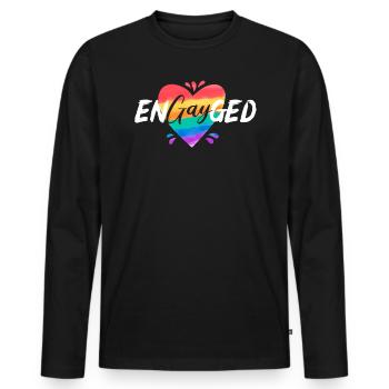 Engayged Rainbow Pride Monat LGBTQ Gay Pride - Männer Premium Bio Langarmshirt - Schwarz - Vorne - Nico (187cm)