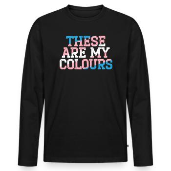 Das sind meine Farben LGBTQ Transgender Rechte - Männer Premium Bio Langarmshirt - Schwarz - Vorne - Nico (187cm)