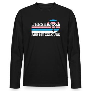 Das sind meine Farben LGBTQ Transgender Rechte - Männer Premium Bio Langarmshirt - Schwarz - Vorne - Nico (187cm)