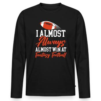 Je gagne presque chez Fantasy Football Sport Lover - T-shirt manches longues Premium bio Homme - noir - Devant - Nico (187cm)