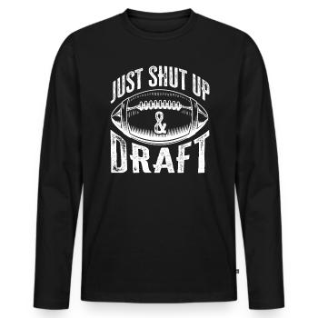 Tais-toi et drafte Fantasy Football Sport - T-shirt manches longues Premium bio Homme - noir - Devant - Nico (187cm)