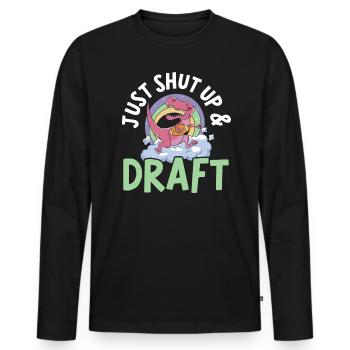 Tais-toi et drafte Fantasy Football Sport - T-shirt manches longues Premium bio Homme - noir - Devant - Nico (187cm)