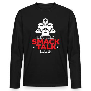 Laissez le Smack Talk commencer le sport de football Fantasy - T-shirt manches longues Premium bio Homme - noir - Devant - Nico (187cm)