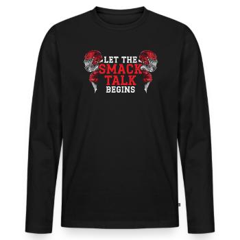 Laissez le Smack Talk commencer le sport de football Fantasy - T-shirt manches longues Premium bio Homme - noir - Devant - Nico (187cm)
