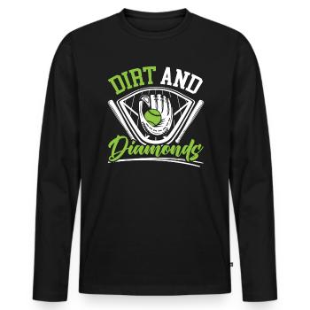 Joueur de softball Dirt And Diamonds Lanceur Receveur - T-shirt manches longues Premium bio Homme - noir - Devant - Nico (187cm)