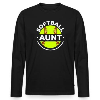 Tante de softball Joueur de softball Lanceur Receveur - T-shirt manches longues Premium bio Homme - noir - Devant - Nico (187cm)