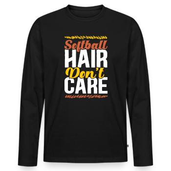 Les cheveux de softball ne se soucient pas des sports des joueurs de softball - T-shirt manches longues Premium bio Homme - noir - Devant - Nico (187cm)