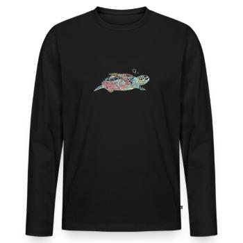 Meer Schildkröte - Männer Premium Bio Langarmshirt - Schwarz - Vorne - Nico (187cm)