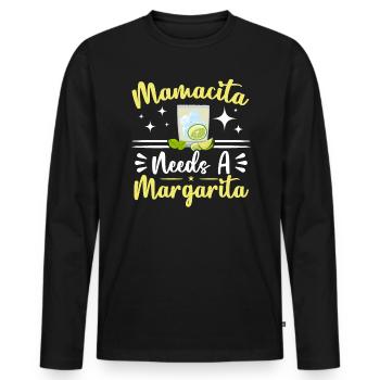 Mamacita a besoin d’une Margarita Alcoholic Mama Cocktail - T-shirt manches longues Premium bio Homme - noir - Devant - Nico (187cm)
