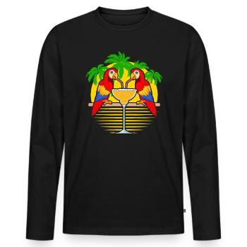 Margarita Buveur Perroquet Amateur Cocktail alcoolisé - T-shirt manches longues Premium bio Homme - noir - Devant - Nico (187cm)